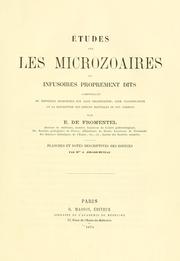 Cover of: Etudes sur les microzoaires, ou infusoires proprement dits by Edouard de Fromentel