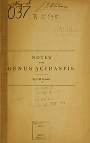 Cover of: Notes on the genus Acidaspis by John Mason Clarke