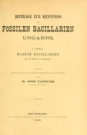 Cover of: Beiträge zur Kenntniss der Fosilen bacillarien Ungarns.