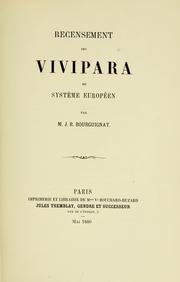 Cover of: Recensement des Vivipara du système européen