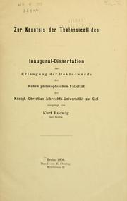 Cover of: Zur kentniss der thalassicolliden...