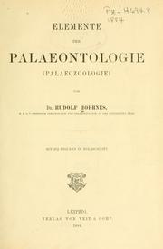 Cover of: Elemente der palaeontologie. by Rudolf Hoernes