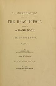 Cover of: An introduction to the study of the Brachiopoda by Hall, James