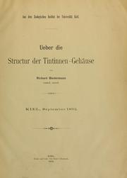 Cover of: Ueber die Structur der Tintinnen-Gehäuse. by Richard Biedermann
