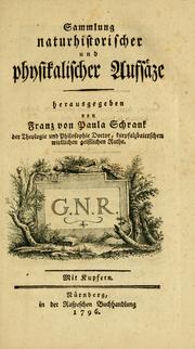 Cover of: Sammlung naturhistorischer und physikalischer Aufsäze