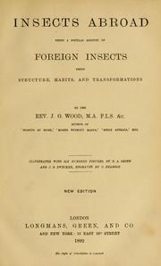 Cover of: Insects abroad: being a popular account of foreign insects, their structure, habits, and transformations