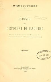 Cover of: Fossili dei dintorni di Pachino by Antonio de Gregorio