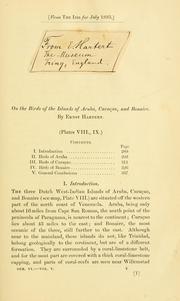 Cover of: On the birds of the islands of Aruba, Curaçao, and Bonaire
