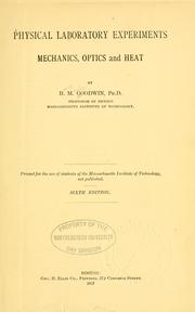 Cover of: Physical laboratory experiments by H. M. Goodwin