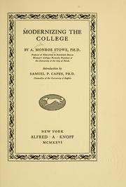 Cover of: Modernizing the college by Stowe, Ancel Roy Monroe