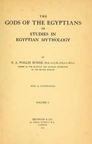 Cover of: The gods of the Egyptians, or, Studies in Egyptian mythology