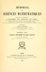 Cover of: analyse indâeterminâee de degrâe supâerieur