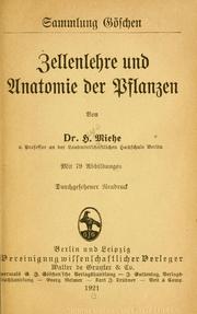 Cover of: Zellenlehre und anatomie der pflanzen