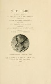 Cover of: The Hare: Natural history