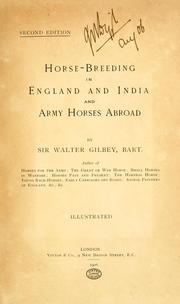 Cover of: Horse-breeding in England and India, and army horses abroad
