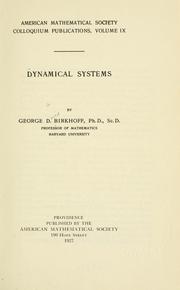 Cover of: Dynamical systems