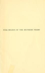 Cover of: Folk beliefs of the southern Negro