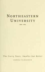 Cover of: Northeastern University, 1989-1996 | Karen Feldscher