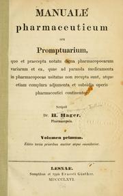 Manuale pharmaceuticum seu promptuarium by Hager, Hermann