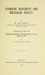 Cover of: Brownian movement and molecular reality by Jean Perrin