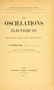 Cover of: Les oscillations âelectriques. by Henri Poincaré