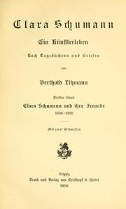 Cover of: Clara Schumann by Berthold Litzmann
