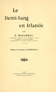 Cover of: Le demi-sang en Irlande by Eugène Camille François Joseph Meuleman