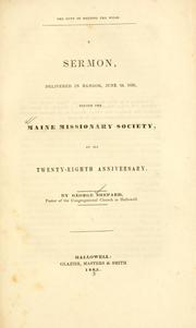 Cover of: duty of helping the weak: a sermon, delivered in Bangor, June 24, 1835, before the Maine Missionary Society, at its twenty-eighth anniversary.
