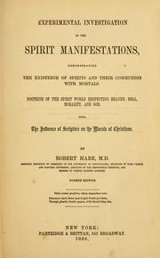 Cover of: Experimental investigation of the spirit manifestations ...