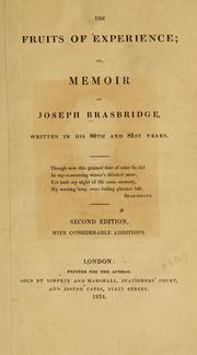 Cover of: fruits of experience | Joseph Brasbridge