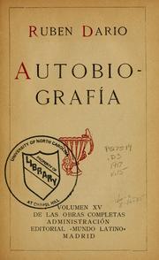 Cover of: Autobiografía ... by Rubén Darío