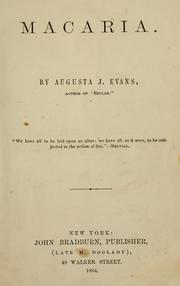 Cover of: Macaria by Augusta J. Evans