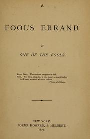 Cover of: A fool's errand. by Albion Winegar Tourgée