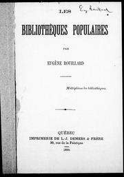 Cover of: Les bibliothèques populaires