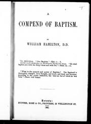 Cover of: A compend of baptism by William Hamilton - undifferentiated