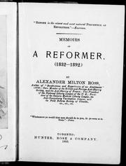 Cover of: Memoirs of a reformer (1832-1892)