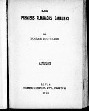 Cover of: Les premiers almanachs canadiens