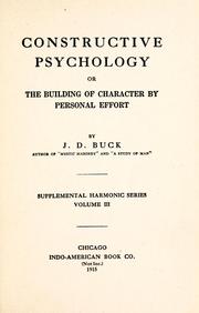 Cover of: Constructive psychology by J. D. Buck
