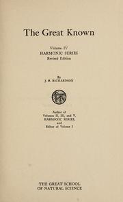 Cover of: The great known. by Richardson, J. E.