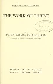 Cover of: The work of Christ