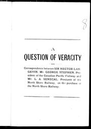 Cover of: A question of veracity by Langevin, Hector Sir