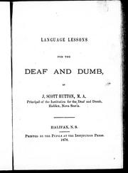 Language lessons for the deaf and dumb by J. Scott Hutton