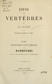 Cover of: Faune des vertébrés de la Suisse