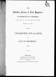 Cover of: Charter, by-laws and list of members, 1892