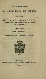 Cover of: Viage literario a las iglesias de Espana. by Jaime Villanueva