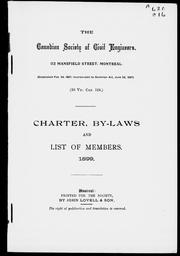 Cover of: Charter, by-laws, and list of members, 1899 by Canadian Society of Civil Engineers.