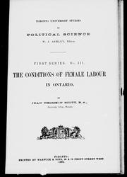 The conditions of female labour in Ontario by Jean Thomson Scott