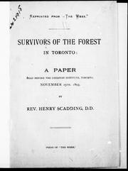 Cover of: Survivors of the forest in Toronto: a paper read before the Canadian Institute, Toronto, November 25th, 1893