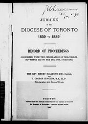Jubilee of the Diocese of Toronto, 1839-1889