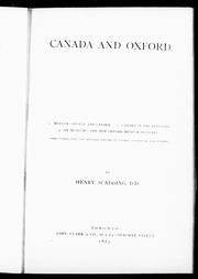 Cover of: Canada and Oxford by Henry Scadding